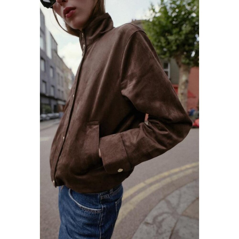 ZARA FAUX SUEDE JACKET - Picture 4 of 9